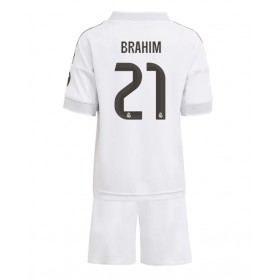 Real Madrid Brahim Diaz #21 Hemmakläder Barn 2025-26 Kortärmad (+ Korta byxor)